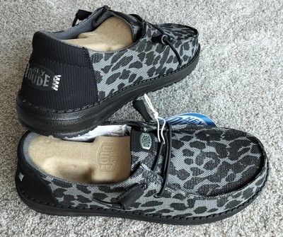 Hey Dude Women Size Wendy Leopard Sparkle Shimmer Slip-On