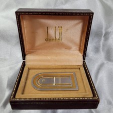 Genuino Raro De Colección Dunhill Clip de Dinero Clip de Billetera Logotipo y Caja Original