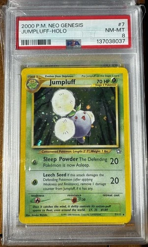 PSA 8 Jumpluff 7/111 Neo Genesis Rare Holo Vintage Pokemon Card