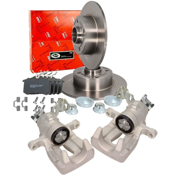 Brembo Bremsscheiben 240Mm Mit Radlager BeläGe Bremssattel Hinten Set FüR Clio 3-image