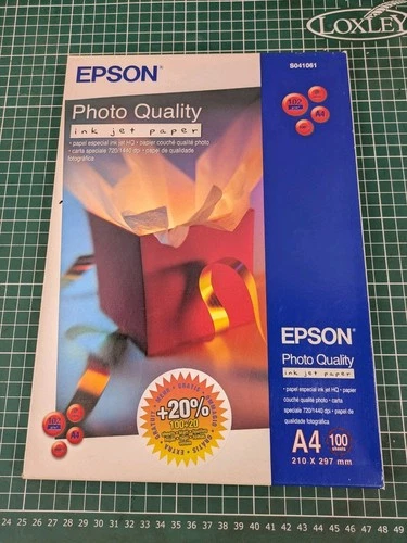 EPSON Photo Quality Ink Jet Paper A4 (8.3 x 11.7") S041061 - 100 Sheets, Matte