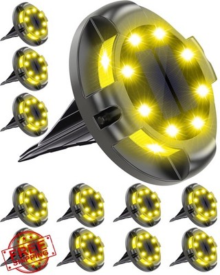Biling Solar Ground Lights Warm White 12 Pack