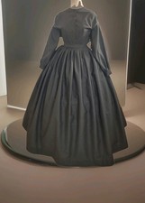 CIVIL WAR DRESS VICTORIAN STYLE- CUSTOM FIT JETT BLACK MORNING DRESS SET