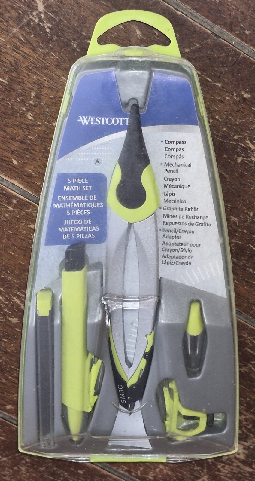 Westcott 5pc. Math Set: Compass/Pencil/Adaptor & Graphite Re