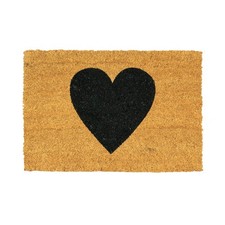 Image of Coir Door Mat - 60 x 40cm - Black Heart