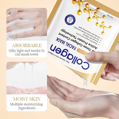 X 120 Anti-Wrinkle Collagen Face Mask Moisturizing Anti Aging Repair Brightening - Picture 4 of 6