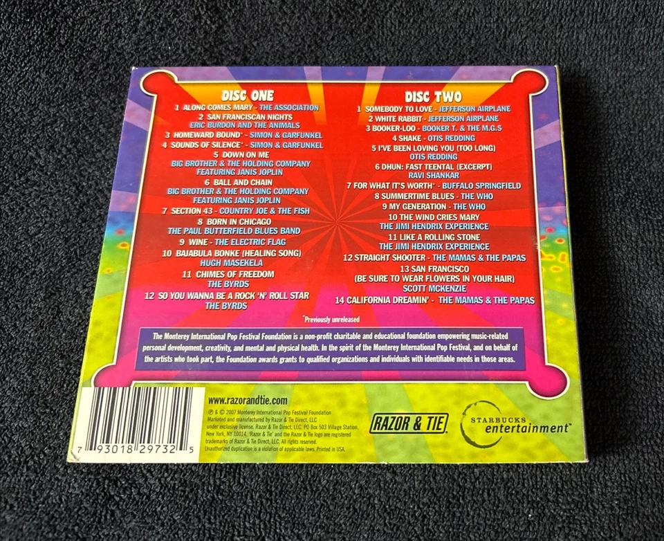 Monterey International Pop Festival 1967 2 CD Set Psychedelic Live Concert Foto 3 de 4