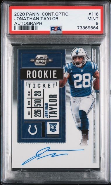 🔥 2020 Panini Contenders Optic Rookie Ticket Autograph #116 Jonathan Taylor RC