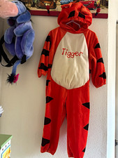 Disney Baby Tigger Toddler Hooded One-Piece Jumpsuit Costume w/ Tail, 2T Orange