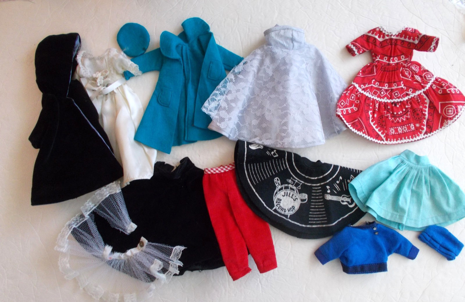 Lot Vintage 1950s Doll Clothes, 10.5