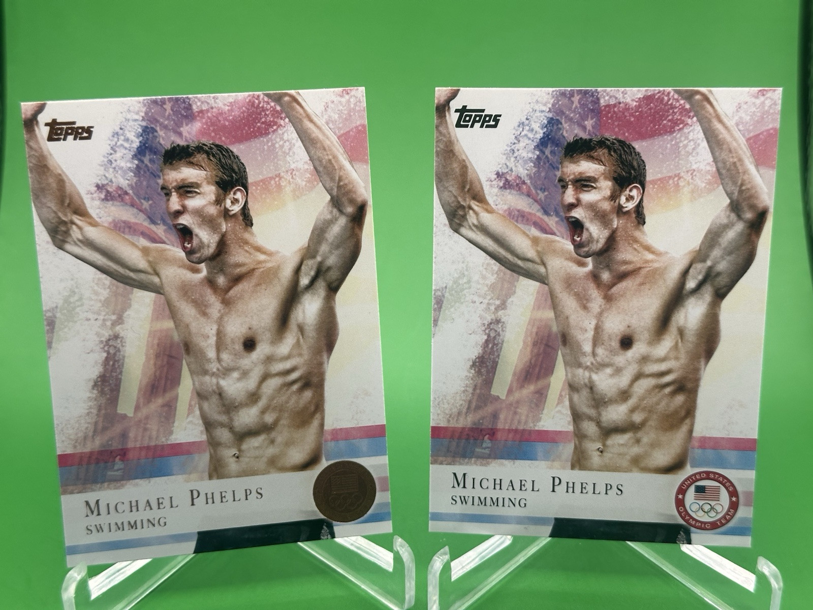 MICHAEL PHELPS 2012 Topps U.S. Olympic BRONZE & Base #100 - NM/MT