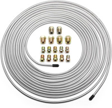 25Ft Brake Line Kit - 3/16 Zinc Plated Copper Tubing -16 Inverted Flare Fittings
