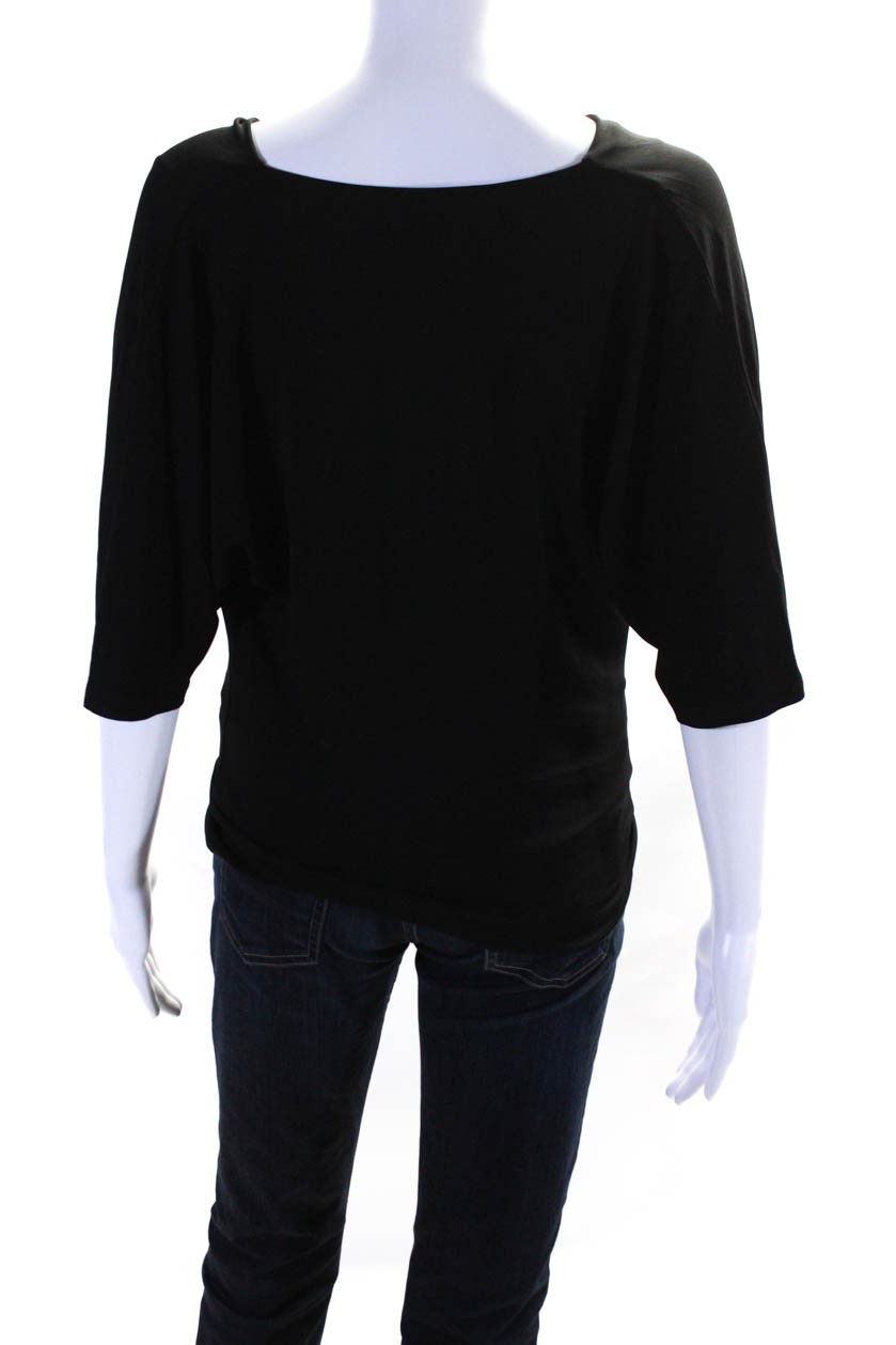 Michael Kors Women's Short Sleeve Cowl Neck Blouse Black Size XS thumbnail 3