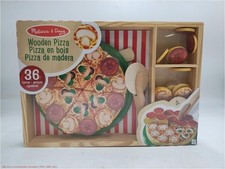 Melissa  Doug Pizza Party Wooden Play Food Set With 18Toppings
