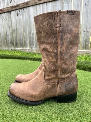 Harley Davidson Men s Motorcycle Boots 11.5 Dartner Brown Pull On Square Toe