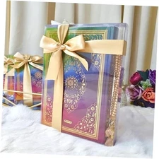 Rainbow Quran and Pearl Tasbih Set | Holy Quran Prayer Beads Islamic Gift Set 