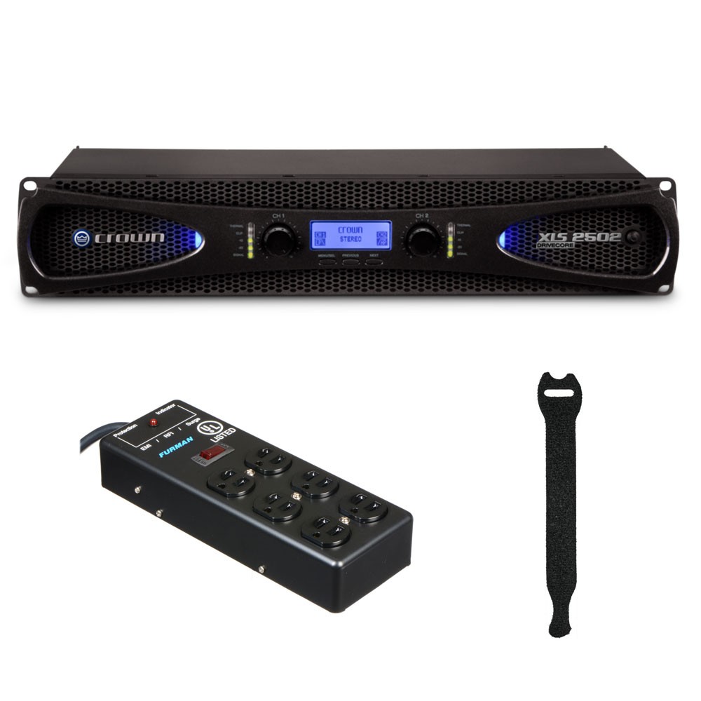 Crown Audio XLS 2502 Stereo Power Amplifier w Furman SS6B Power Block - Straps 147990₽