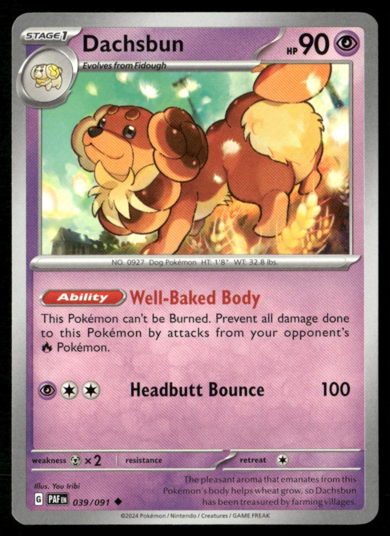2024 Scarlet & Violet Series - Paldean Fates Dachsbun Uncommon #39
