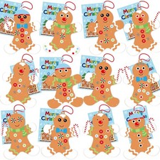 12 Gingerbread Man Craft Kit for Kids DIY Create Your Own Foam Gingerbread Ma...