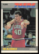 1987-88 Fleer #71 Tim McCormick Rookie Philadelphia 76ers RC Card. rookie card picture