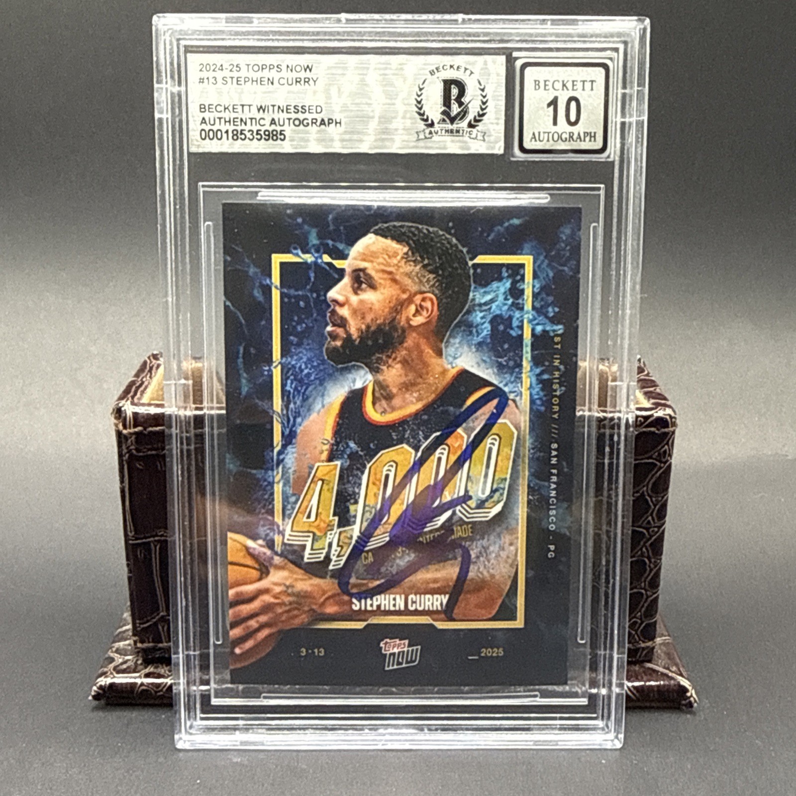 2024-25 Topps Now Stephen Curry #13 Auto Beckett 10