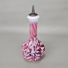 Fenton Cranberry Daisy & Fern Barber Bottle with Stopper