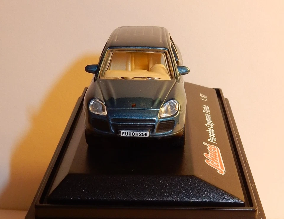 Micro Metal Die Cast Schuco Ho 1/87 Porsche Cayenne Turbo Blu Metal No Box - Immagine 2 di 4