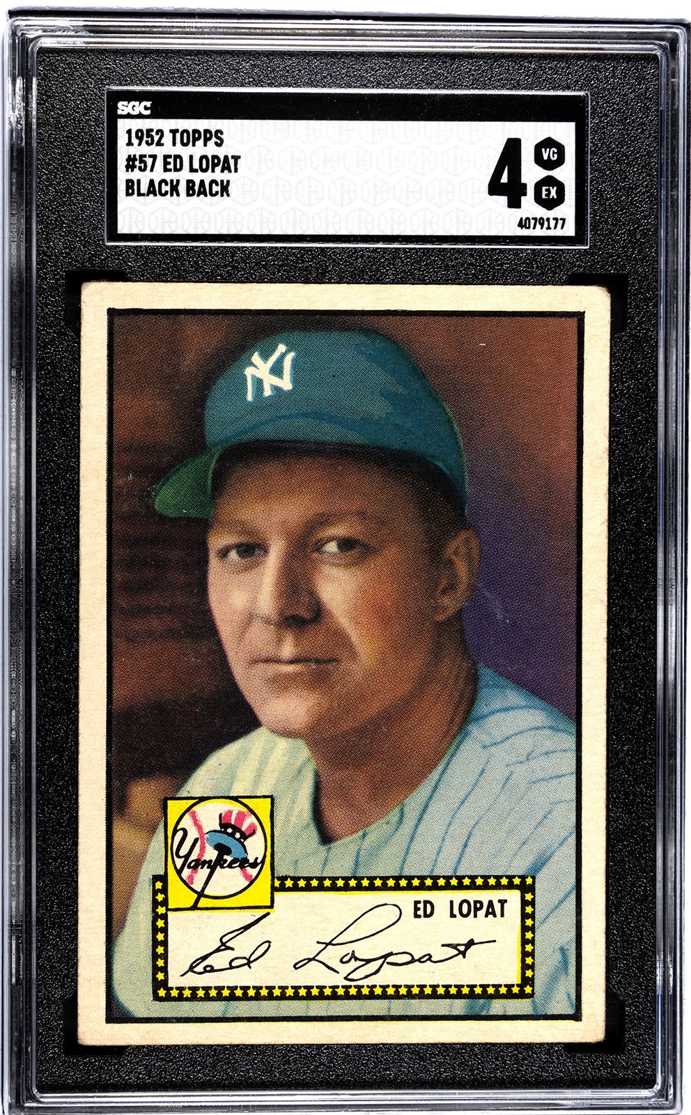1952 Topps #57 Ed Lopat SGC 4 EX Centered New York Yankees