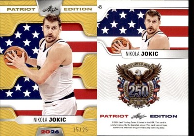 2026 LEAF 250TH ANNIVERSARY PATRIOT EDITION NIKOLA JOKIC P-45 BASKETBALL /25