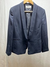 Tahari Arthur S. Levine Petite Blazer Womens Size 12P Black Button Front Comfort