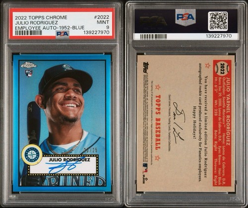 2022 Topps Chrome Julio Rodriguez 1952 Design Rookie Auto PSA 9 /25