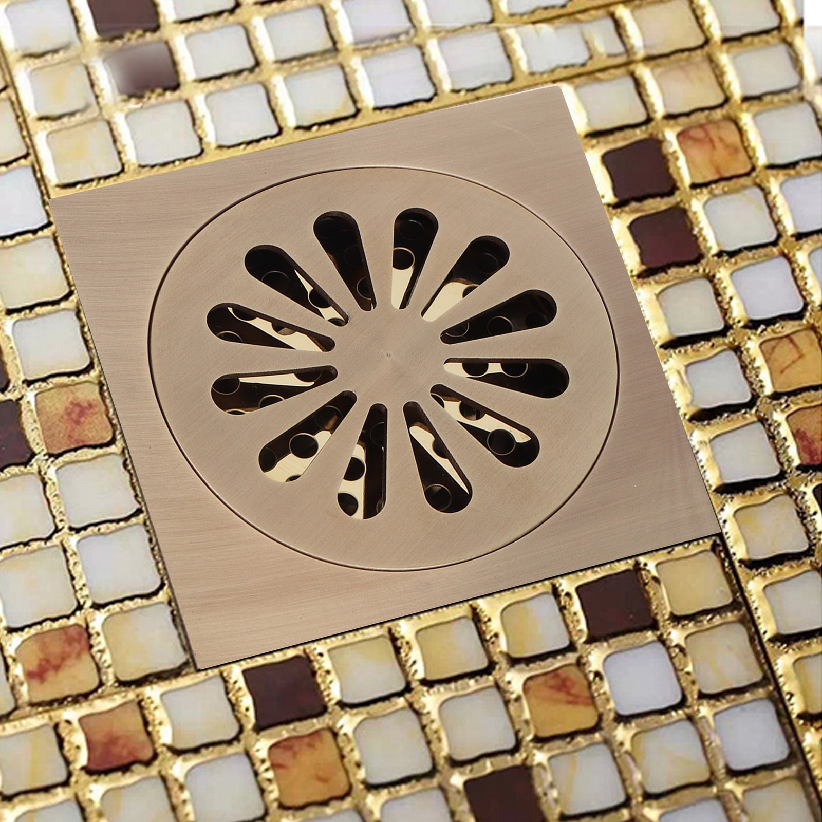 Floor Drain Set European Style Antique Copper Shower Drain Bathroom Toilet Acces