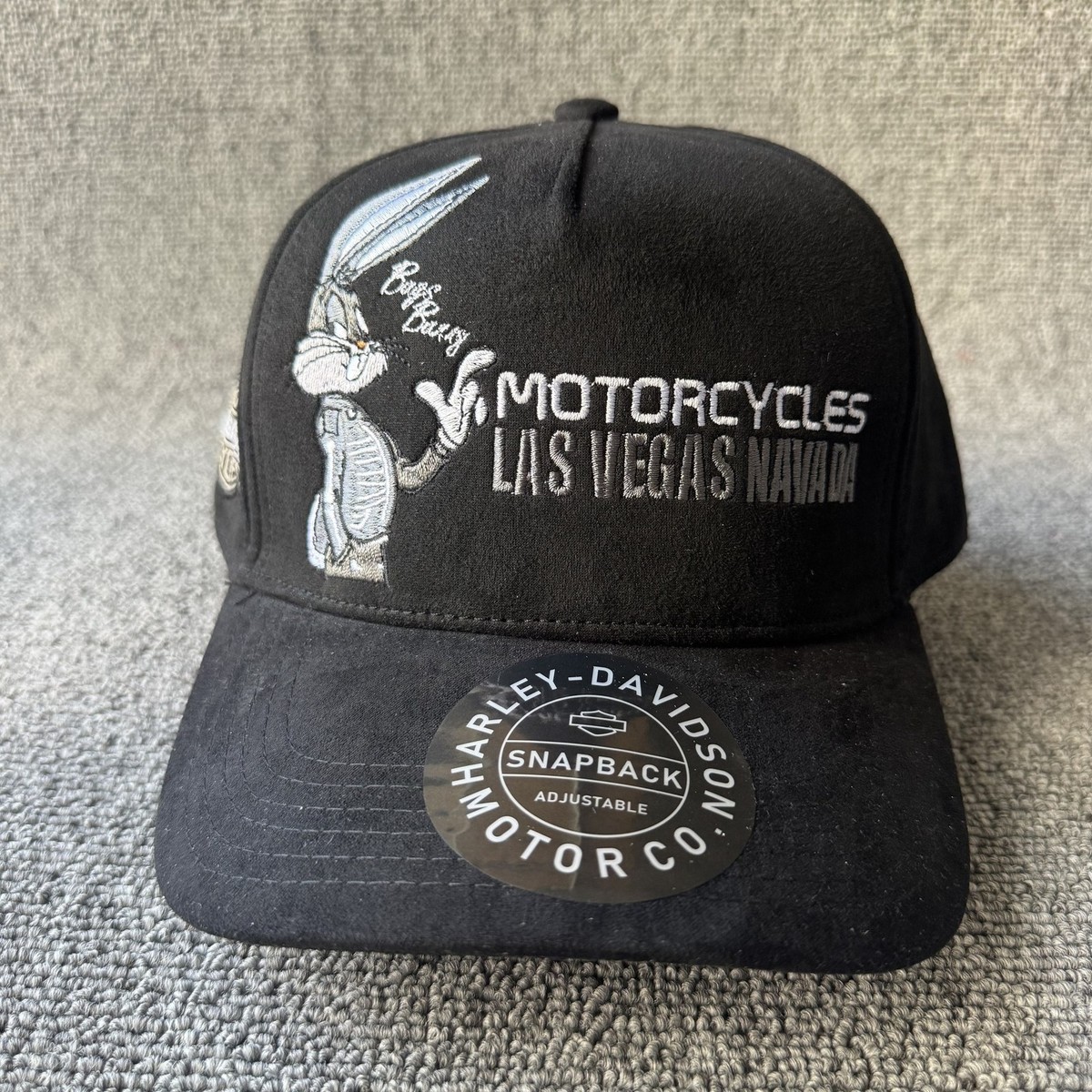Harley Davidson Bugs Bunny Snapback Hat Black Adjustable Cap
