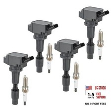 Set of 4 UF764 Ignition Coil Packs and Iridium Spark Plugs Compatible with