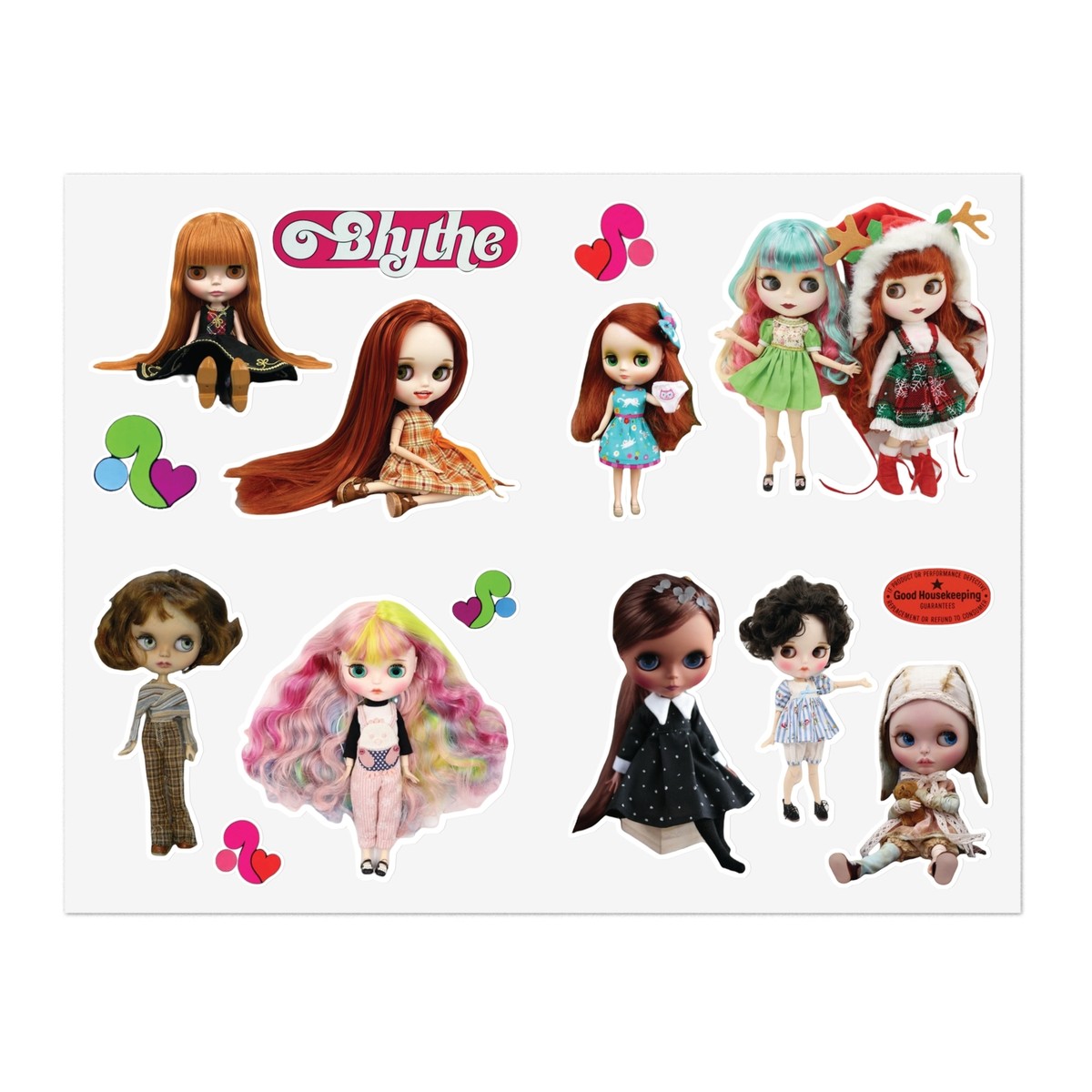 Blythe Doll Sticker Sheet Vintage & Modern Dolls Vinyl