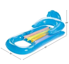 ✔️Funsicle Sky Blue Relaxing Lounge, Inflatable Pool Float, Adults, Lot#110-QQ