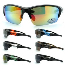 X Loop Mens Baseball Half Rim Sport Warp Shatter Proof Plastic Light Sunglasses