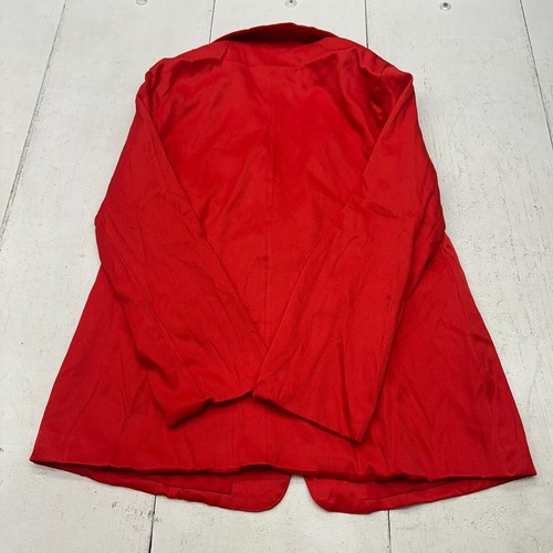 Solid Red Long Sleeve Single Button Collared Blazer Jacket Women's Plus Size 2XL - Picture 7 of 7