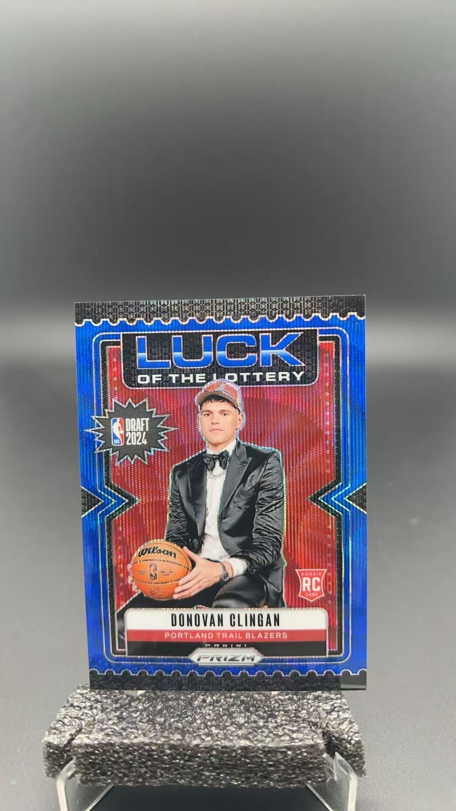 2024-25 Prizm Donovan Clingan RC Rookie Luck Of The Lottery Blue Wave /175#8247S