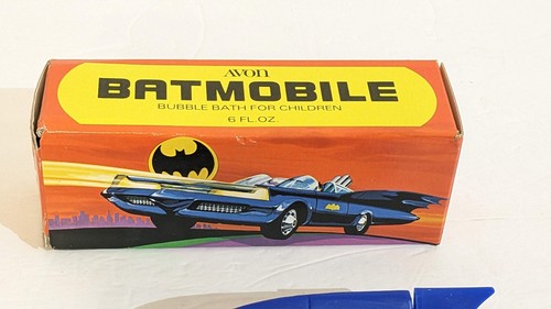 1978 Avon DC Comics Batman Batmobile Bubble Bath Full & Complete Unused w/Decals - Picture 4 of 11