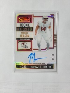 2023 Michael Wilson Panini Contenders Gold Clear Rookie Ticket Auto /10 On card