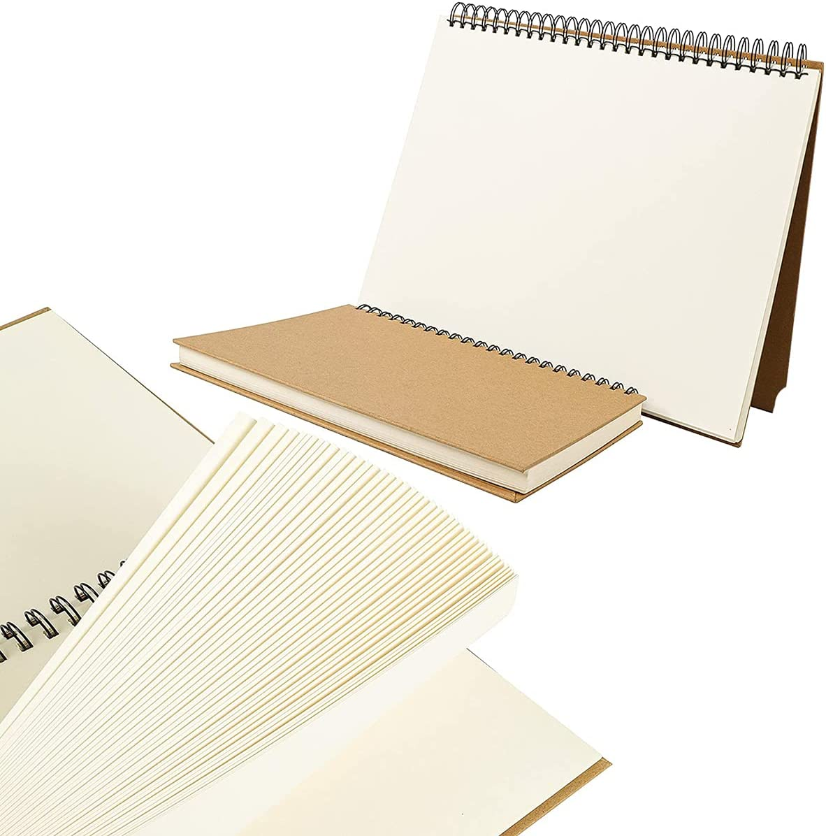 6 Pcs A5 Sketchbooks Blank Notebooks Brown Kraft Cover Sketch Books Blank Page J eBay