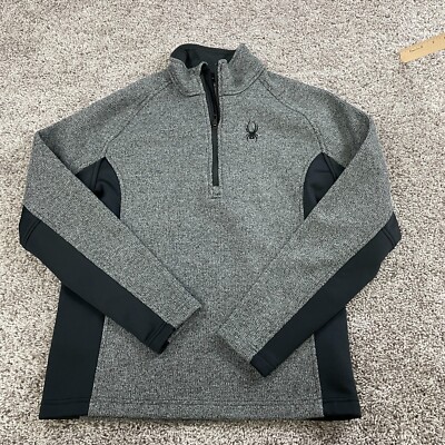 Spyder Sweater Adult Medium Gray Zip Core Sweater Outdoors Pullover Mens