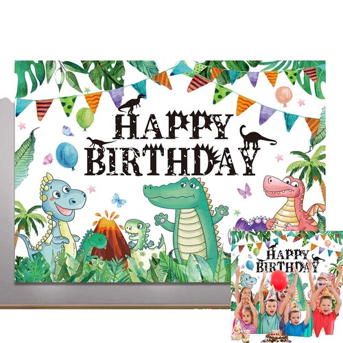 Dinosaurus Happy Birthday Banner - met ballonnen