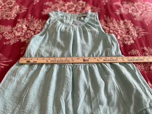 Loft Tiered Lined Swing Ruffle Midi Dress Women XS Petite Aqua NEW WITH TAGS - Picture 7 of 9