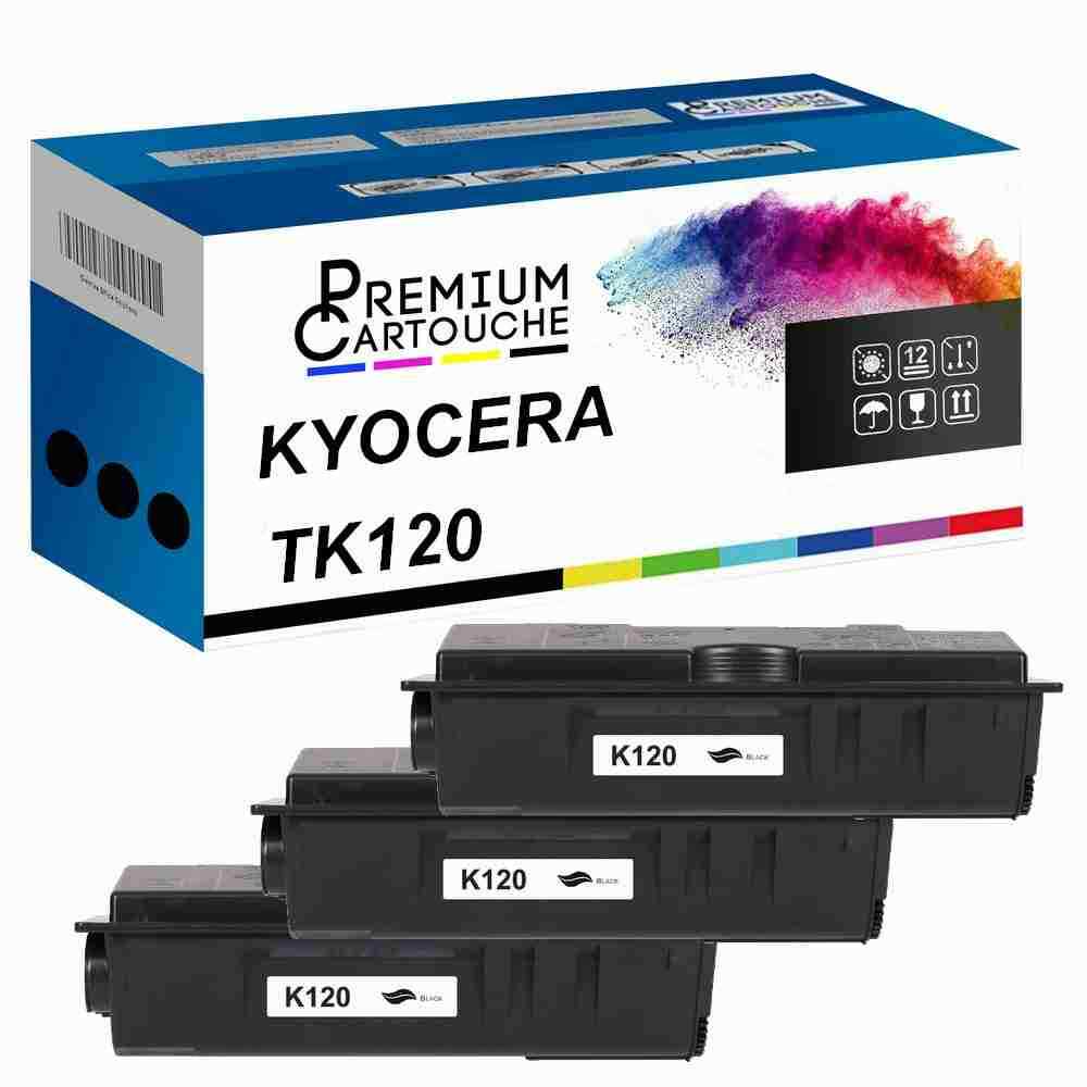 Pack de 3 Toners TK120 Noirs Compatibles avec Kyocera 1T02G60DE0