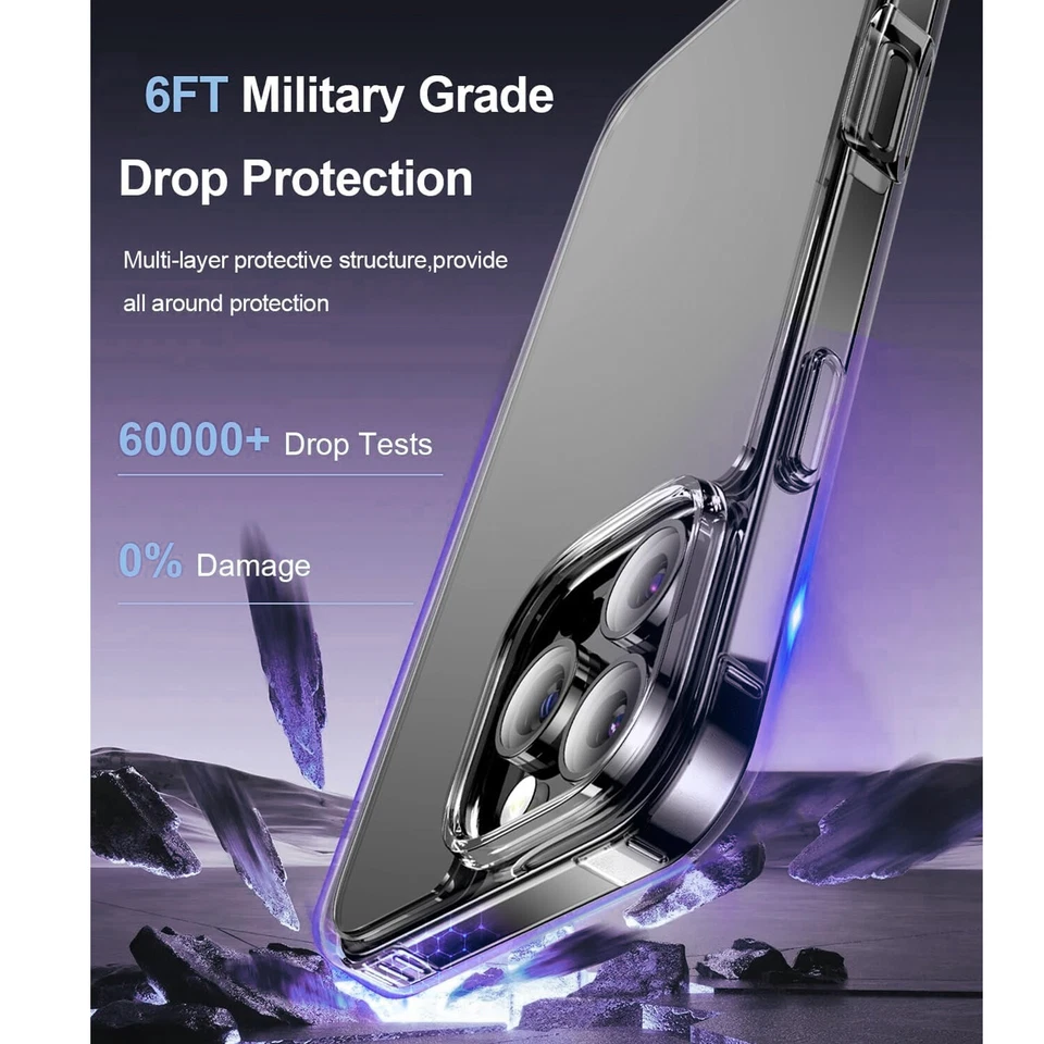 For iPhone 16 Pro Max/16 Pro/15 14 13 12 11 SE 7 8 Case Phone Cover+Screen Glass - Image 3 of 4