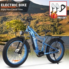 1800W E-Bike 35MPH 26" Fat Tire 52V Full Suspension Electric Bicycle For Adults