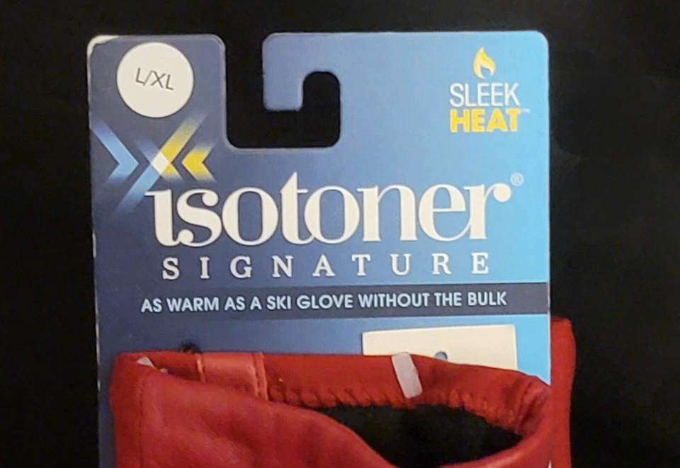 Womans Isotoner Signature Sleek Heat Red Gloves Macys Winter Accessories L XL - Image 3 of 4