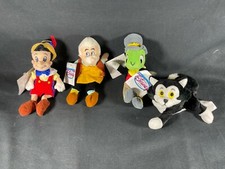 Disney Vintage Original Bean Bags Pinocchio Geppetto Jimny Cricket Figaro